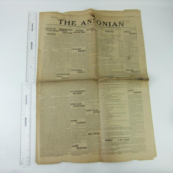 The Ansonian Newspaper Ansonia Darke County Ohio Thursday May 1927 Antique RARE - Picture 14 of 16